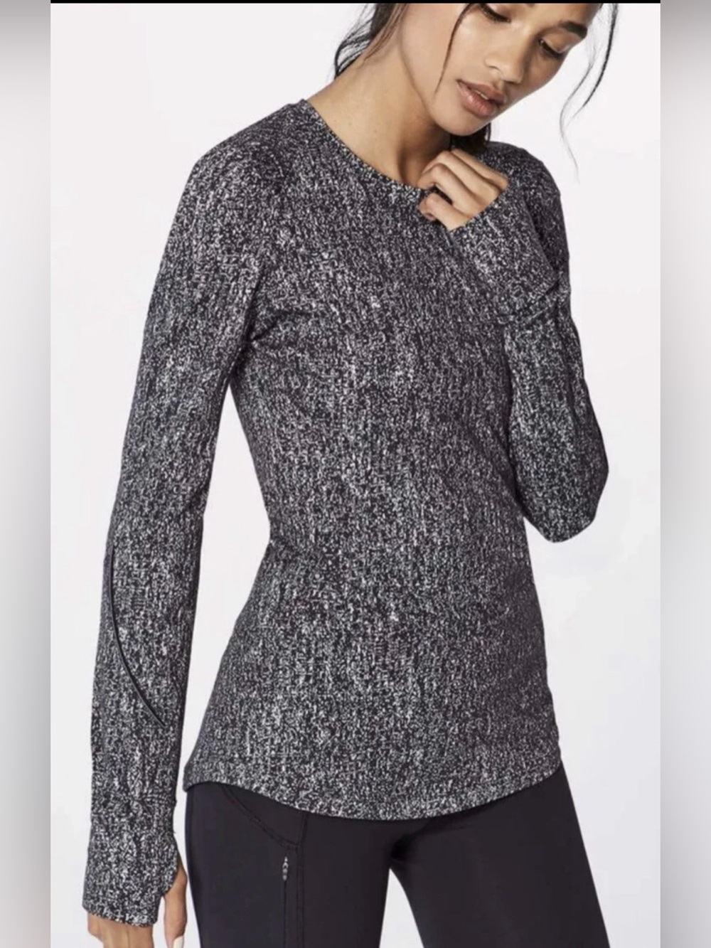 Lululemon Womens Extra Mile
Running Luon Suited Jacquard Long
Sleeve Top Size 10